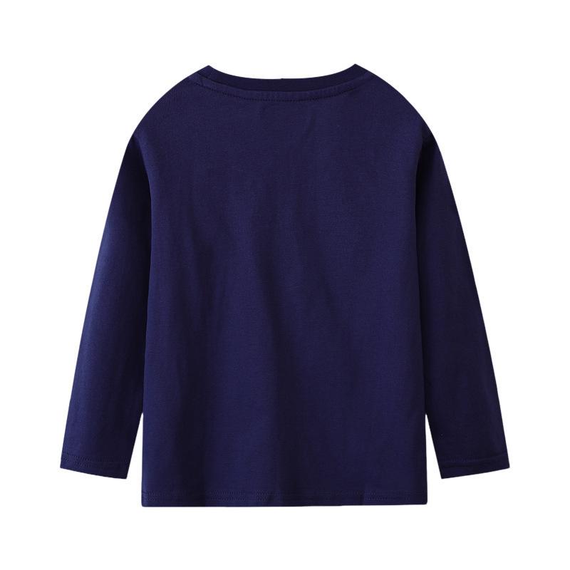 Children's Spring Cotton Long-Sleeve Pullover – European & American Style Round Neck T-Shirt for Boys
