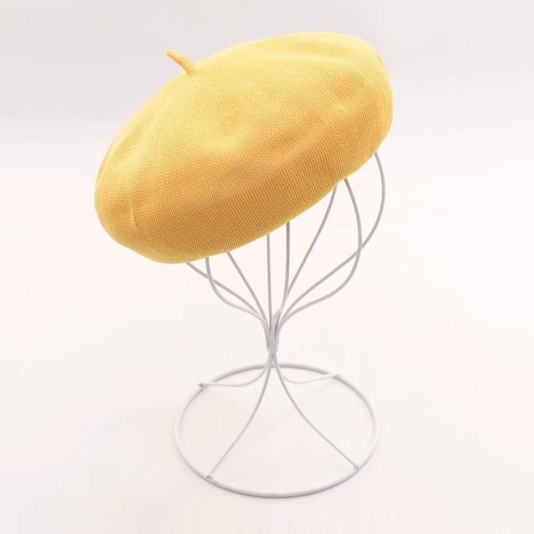 Dzianinowy kapelusz malarski z lodowego jedwabiu damski regulowany letni beret wszechstronny modny krem do opalania różowy kapelusz chmurka cienki