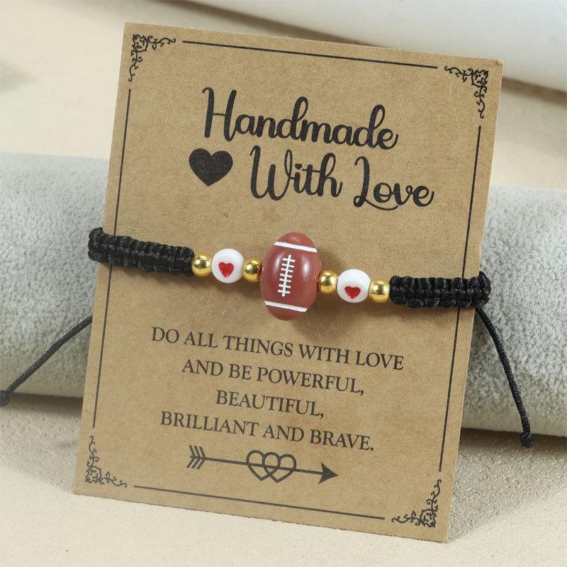 Adjustable Handmade Sports Friendship Bracelet: Baseball, Volleyball, Tennis Versatile Style