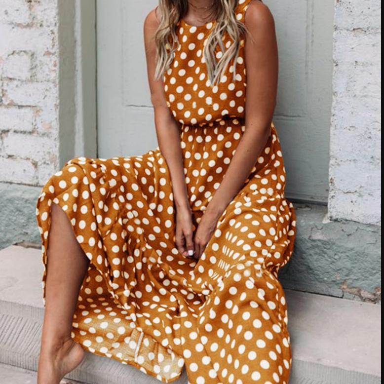 Sommer Träger Langkleid Ärmellos Sexy Kleid