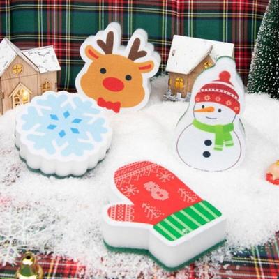 Christmas Sponge Scrubber Kitchen Multipurpose Dishwasher