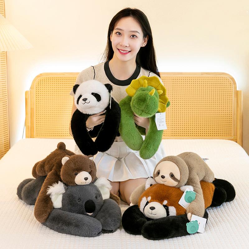 Søte Beroligende Rygg Skatt Panda Plysjleker for Jenter Kontor Dovendyr Sovende Pute Barn Dinosaurdukke