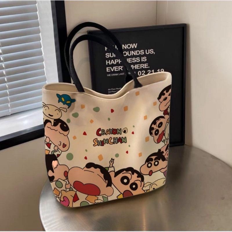 

Women s Cartoon Canvas Tote Bag - Large Capacity, Single Shoulder for Commute or Students