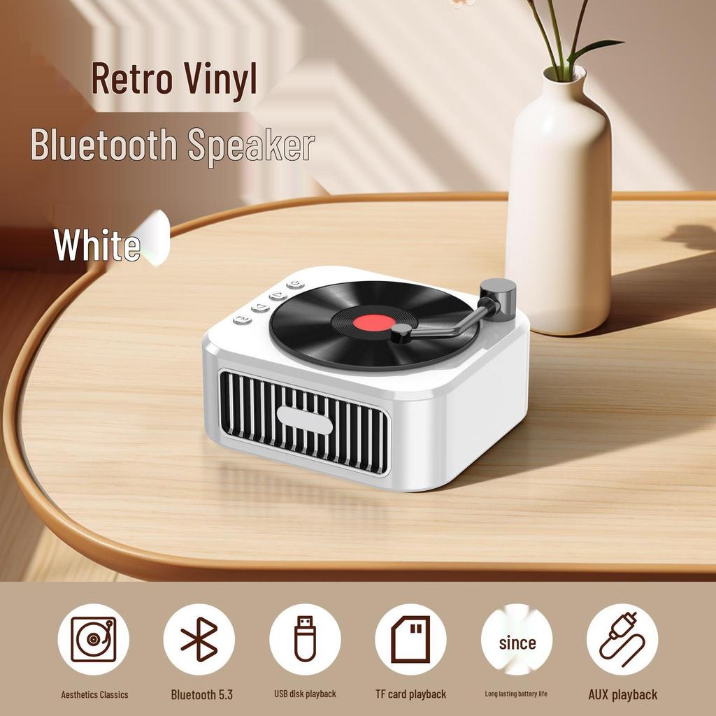 Retro bezdrátový Bluetooth reproduktor s USB a slotem pro kartu – přenosný venkovní mini mini pro notebook a domácí karaoke.