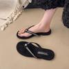 Women Summer Shoes 2025 New Comfortable Non Slip Rhinestone Summer Flip Flops Outdoor Casual Soft Bottom Beach Shoes