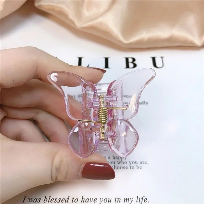 Mini Butterfly Hair Claws Acrylic Sweet Hair Ornament Clip Colorful Hairpins Fashion Hairs Accessories for Women Girls Cute New