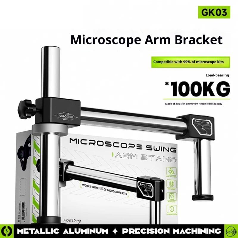 652F Mikroskop Statyw z przegubowym ramieniem 360 Obrotowy Podwójne ramię wysięgnika Zaciski