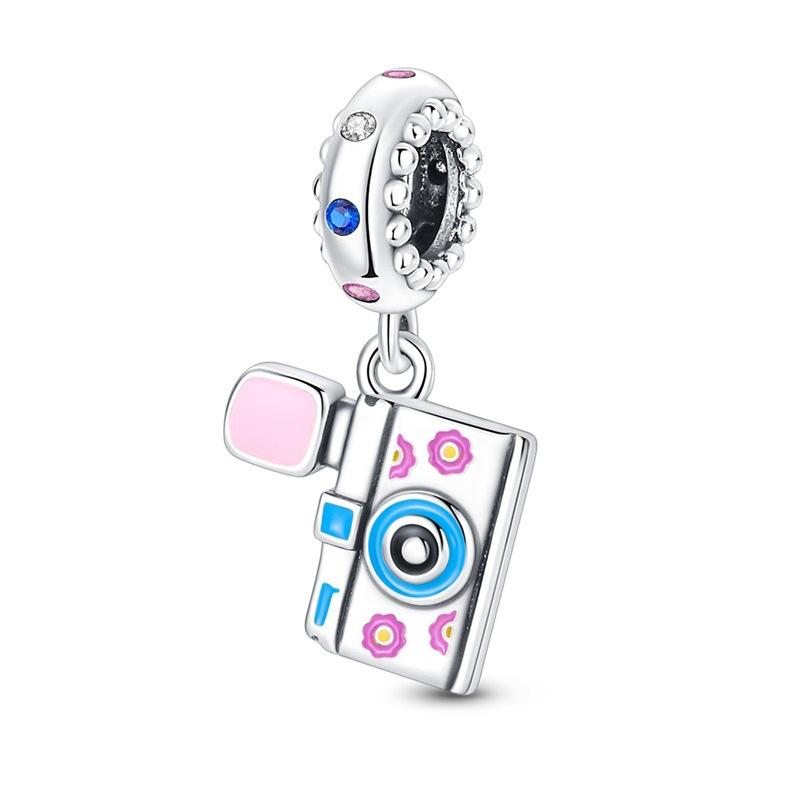 Glamour Jewelry Suitcase Camera Beaded Silver Plated Diy Accessories For Bracelets Necklace Women