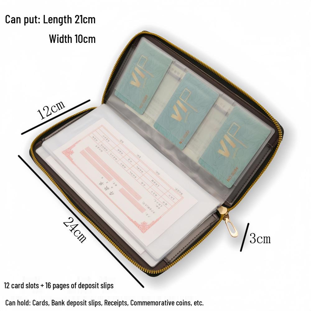 Passbook & Check Storage Album - Large Capacity Card Holder & Document Sleeve