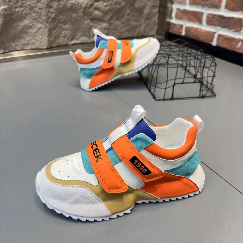 Casual Microfiber Leather Spring Breathable Increased Internal Platform Shoes for Male Women Fashion Running Chunky Sneakers