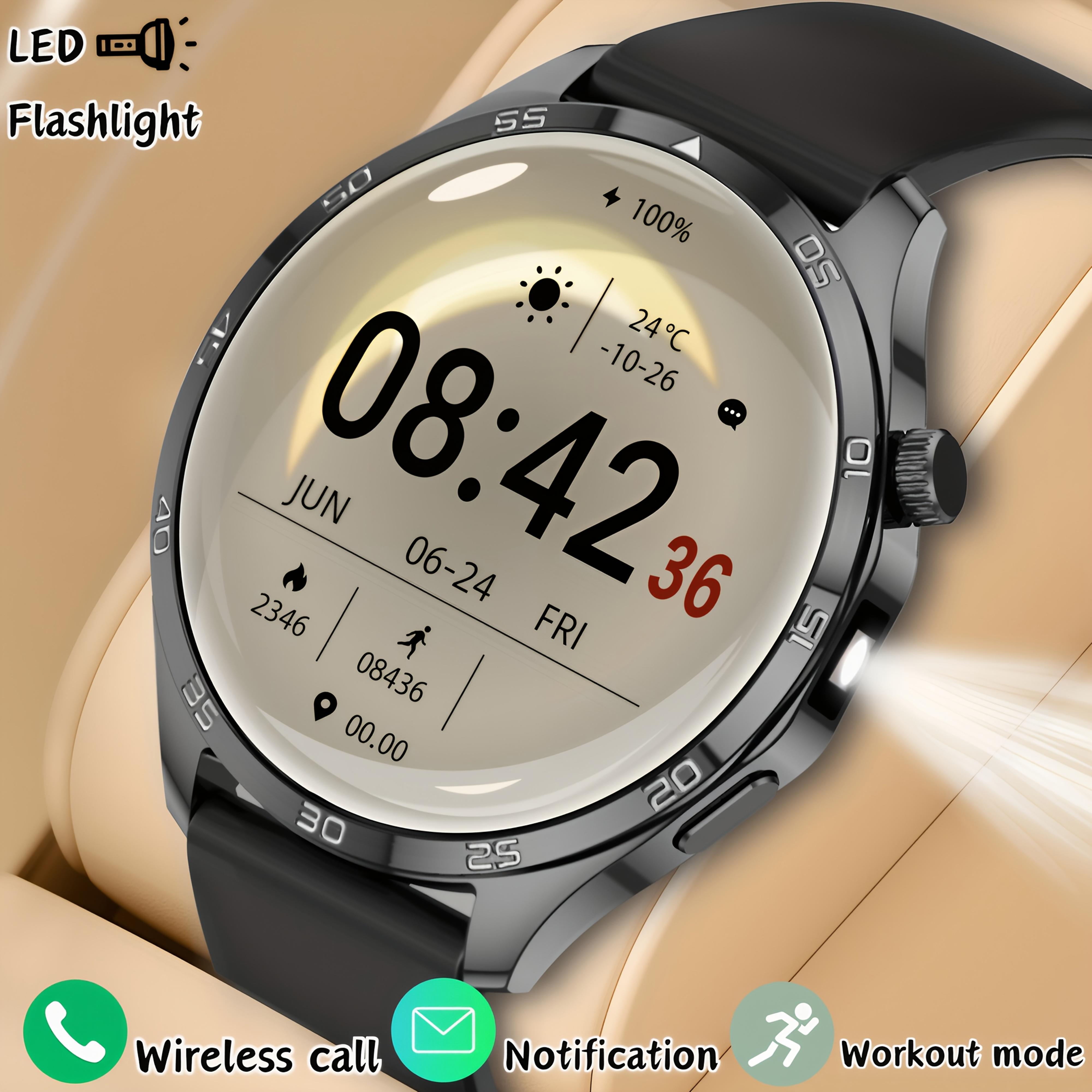 

Smartwatch with Wireless Calling Multiple Sports Modes Remote Camera Control Fitness Tracker Compatible iPhone Android чёрный