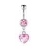 Stainless Steel Pink Dot Drill Navel Ring Nail Butterfly Zircon Simple Navel Buckle Piercing Ornament