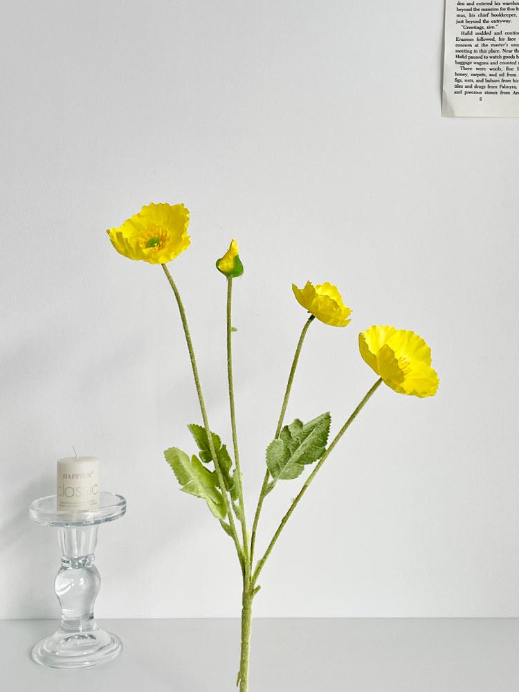 Poppy Pink Icelandic Artificial Flower Bouquet for Living Room Decoration