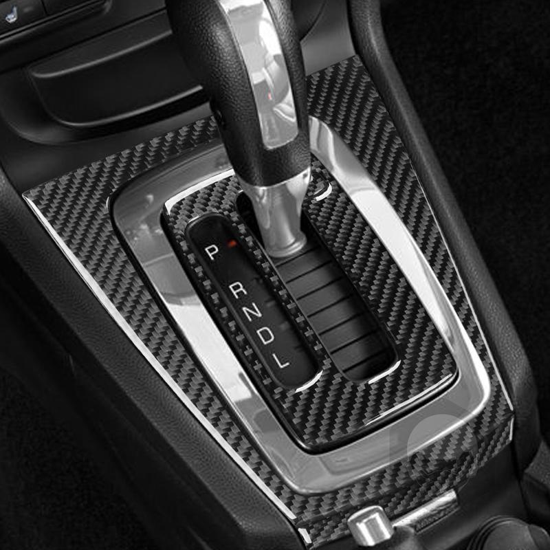 For Ford Fiesta 2011 2012 2013- Real Carbon Fiber Gear Shift Panel Set  Trim Car Interior Stickers Decoration Accessories