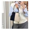 Imitation Suede Women's Retro Crossbody Bag, Elegant Contrasting Color Kiss Lock Shoulder Bag, Detachable Shoulder Strap Small Handbag, Daily Handbag