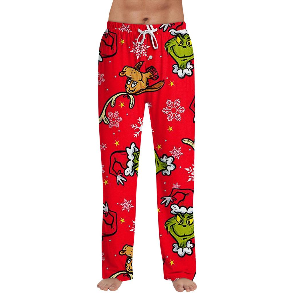 Men's Allover Printed Home Pants Sleeping Pajama Pants Long Pants Pajama Pants Yoga Pants