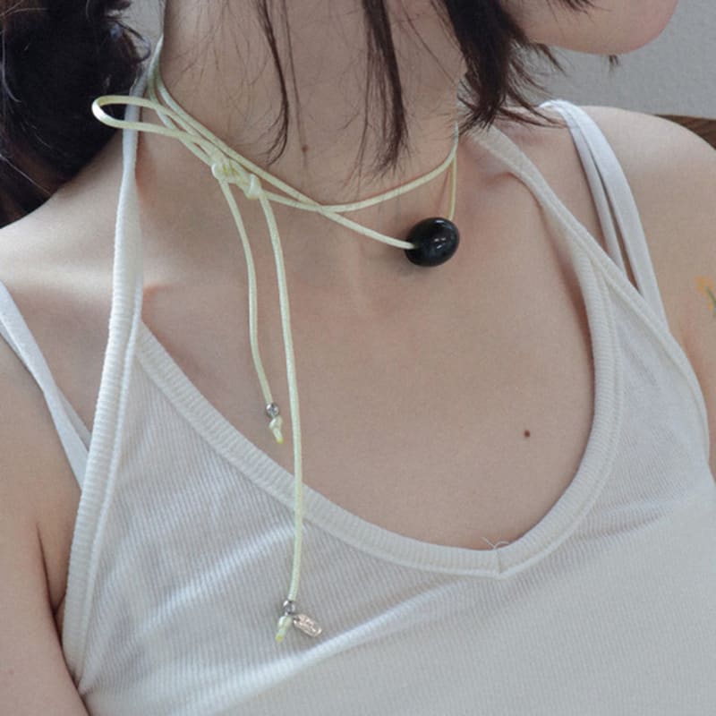 

OudStudio Bottle Stone Necklace_Black Black