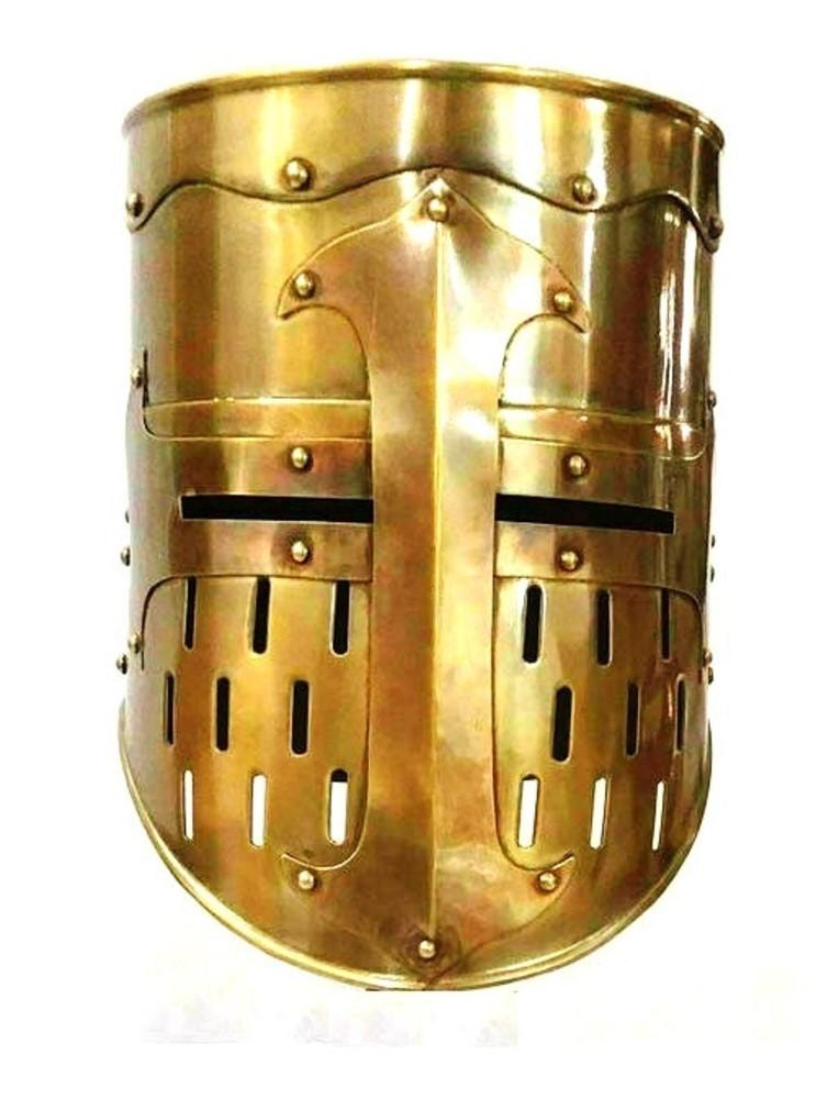 Casca de Cavaler Templier Cruciat Medieval, Recuzită, Cosplay, Oțel, Reconstituire Joc de rol, Costum Halloween, Cască Purtabilă, Cadou, Soț, Cadou pentru Bărbați