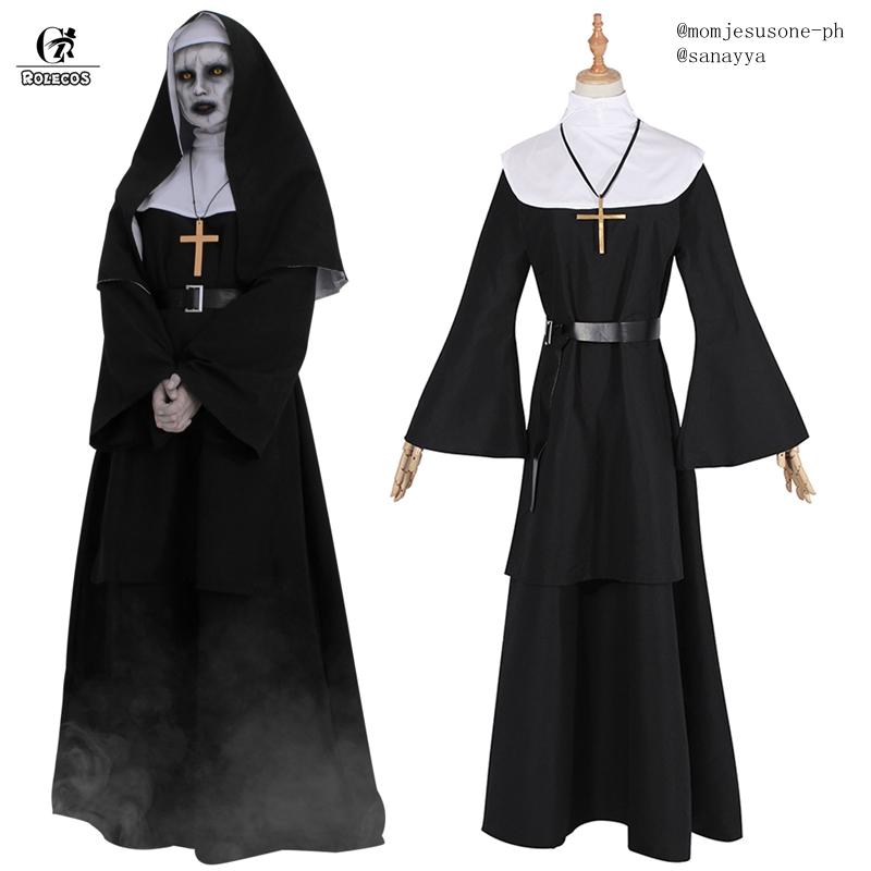 The Nun Cosplay Costume Horror Films Cosplay Cross Ghost Halloween Costume The Conjuring Black Women Halloween Costume