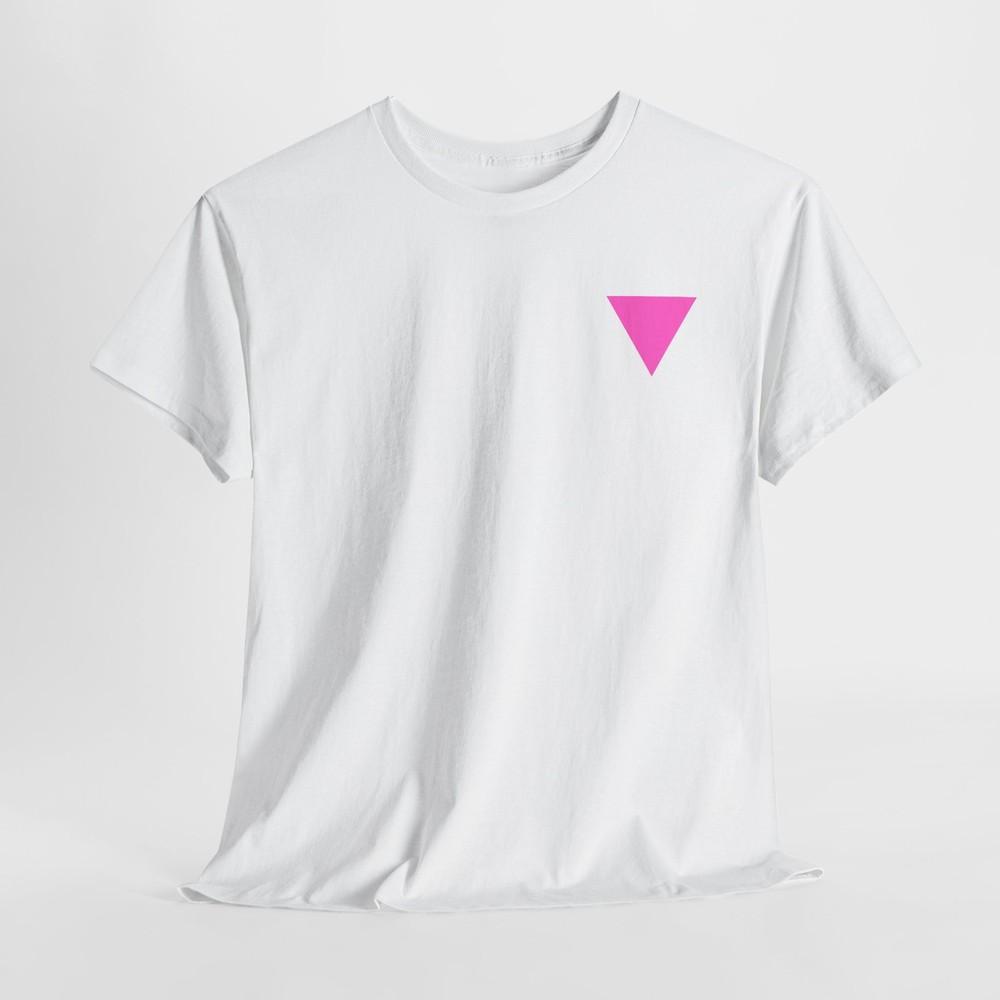 

LGBT Pride Tshirt Tops Tee, Pink Triangle Symbol Shirt, LGBT History Awareness Top, Pride 3XL