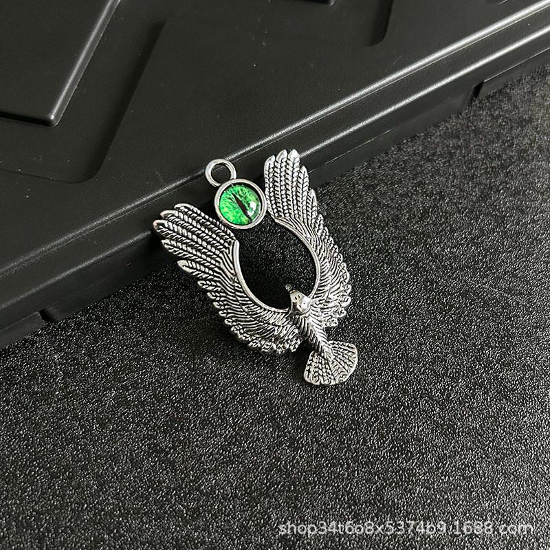 Retro Devil's Eye Pendant: Winged Eagle Stainless Steel Necklace for Men