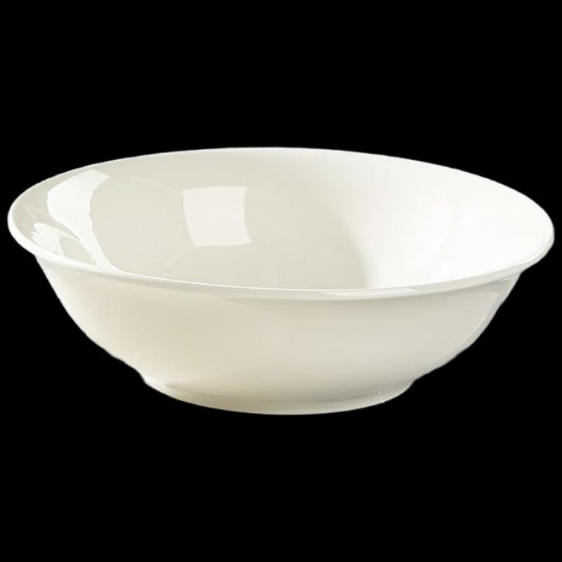 9-inch Pure White Ceramic Conical Bowls, Set of 8