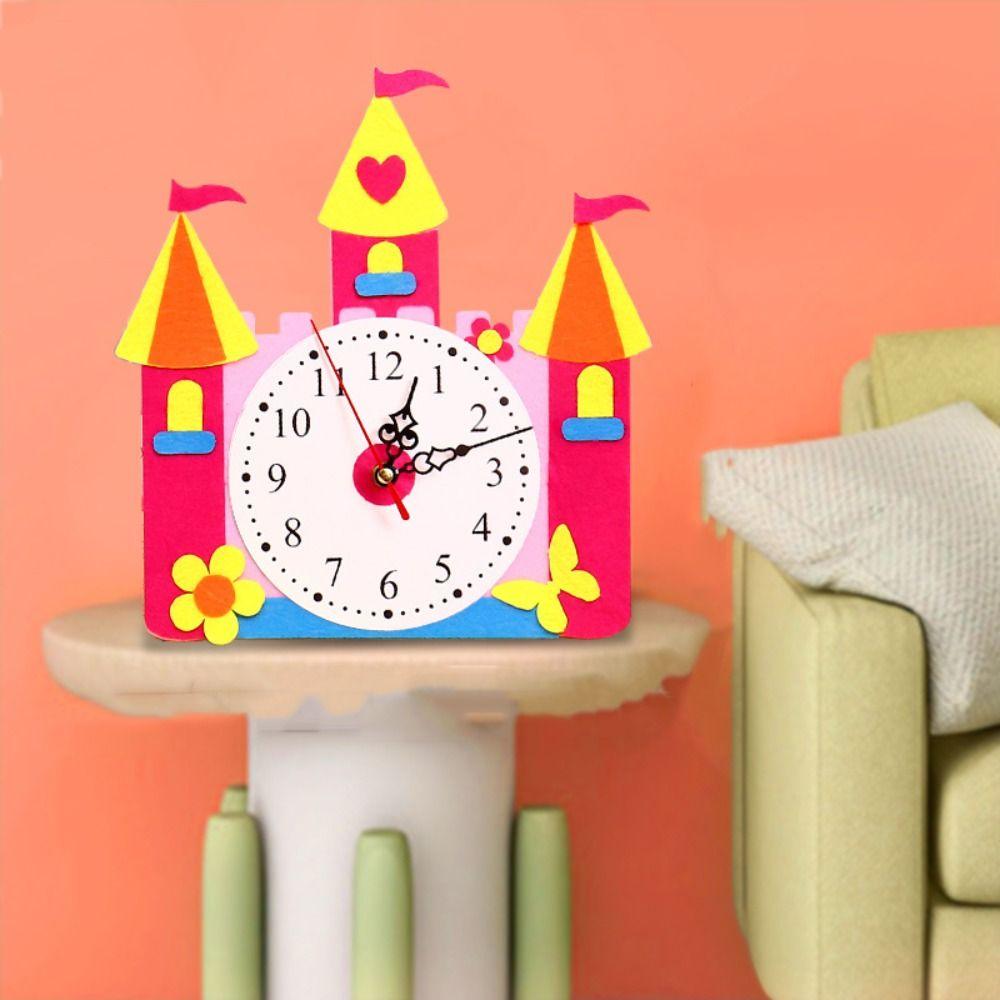 

Мультяшные часы Познание часов Игрушки DIY Пазл Пособие для обучения времени Монтессори Искусство и ремесла M