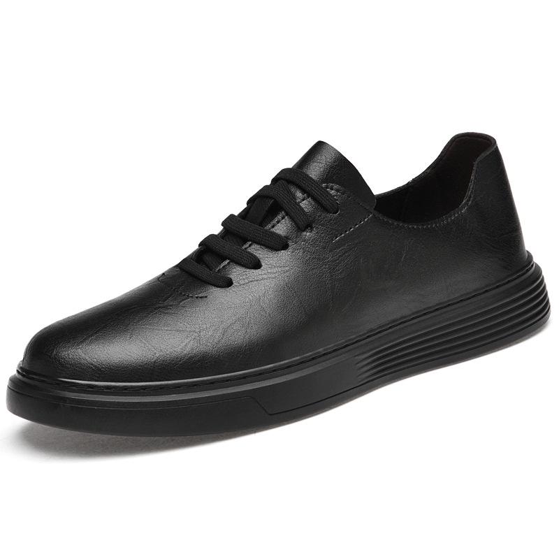 Men s Retro White Board Shoes - Spring/Summer Low-Top Lace-Up with Cowhide Flat Sole 39