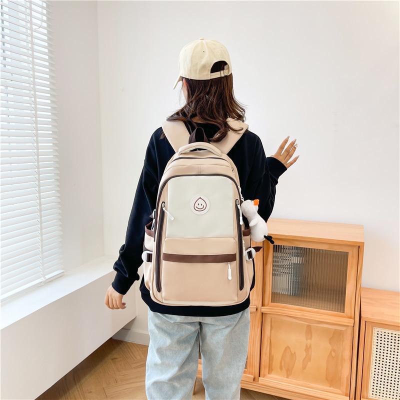 Schoolbag schoolbag girls ins style Korean version of junior high school students large-capacity backpack simple middle school students casual 