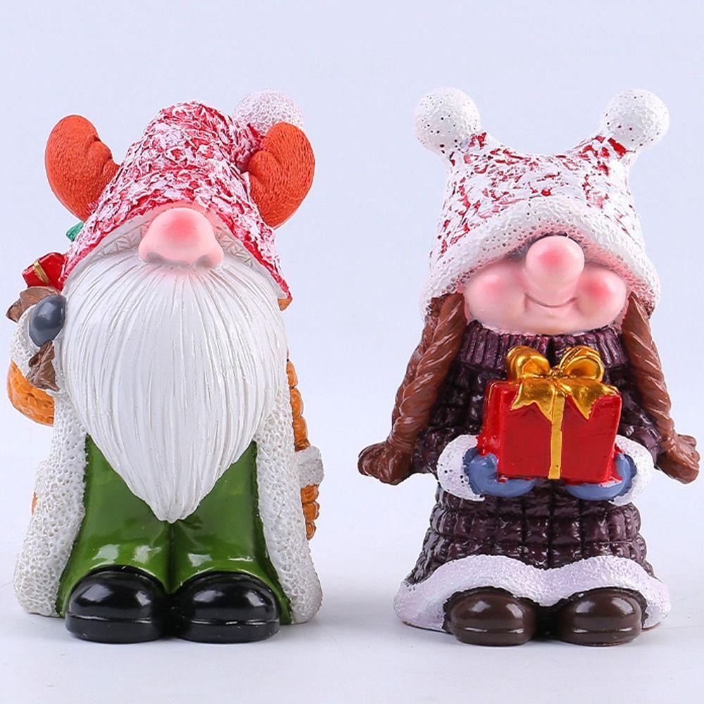 Retro Christmas Gnomes Statues Resin Crafts Merry Christmas Decorations Children Gifts