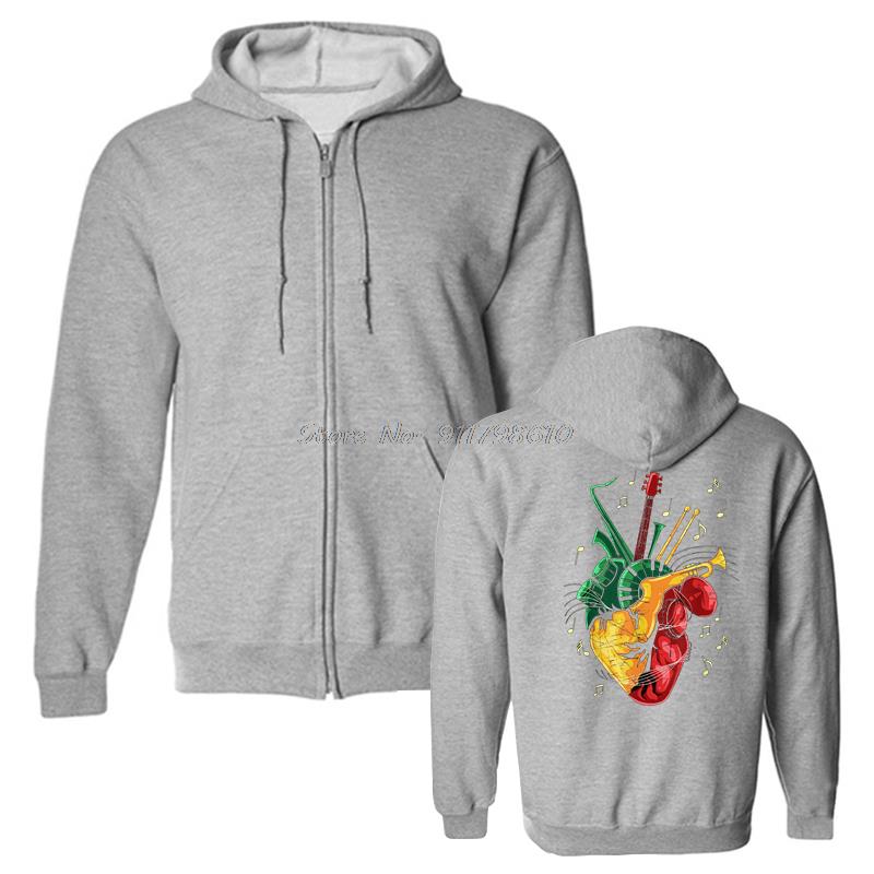Reggae Liebhaber Jamaikanisches Herz Reggae Musik Rastafari Hoodie Herren Kapuzenpullover Fleece Kapuzenpullover Sweatshirt Streetwear Harajuku