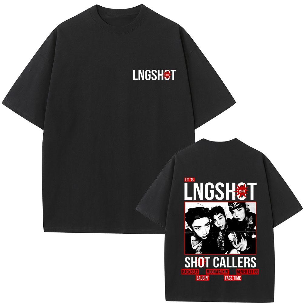 

Korean Band Lngshot Shot Callers Album 2026 T-shirt Men Women Kpop Fashion Trend Short Sleeve Men s Vintage T Shirts M
