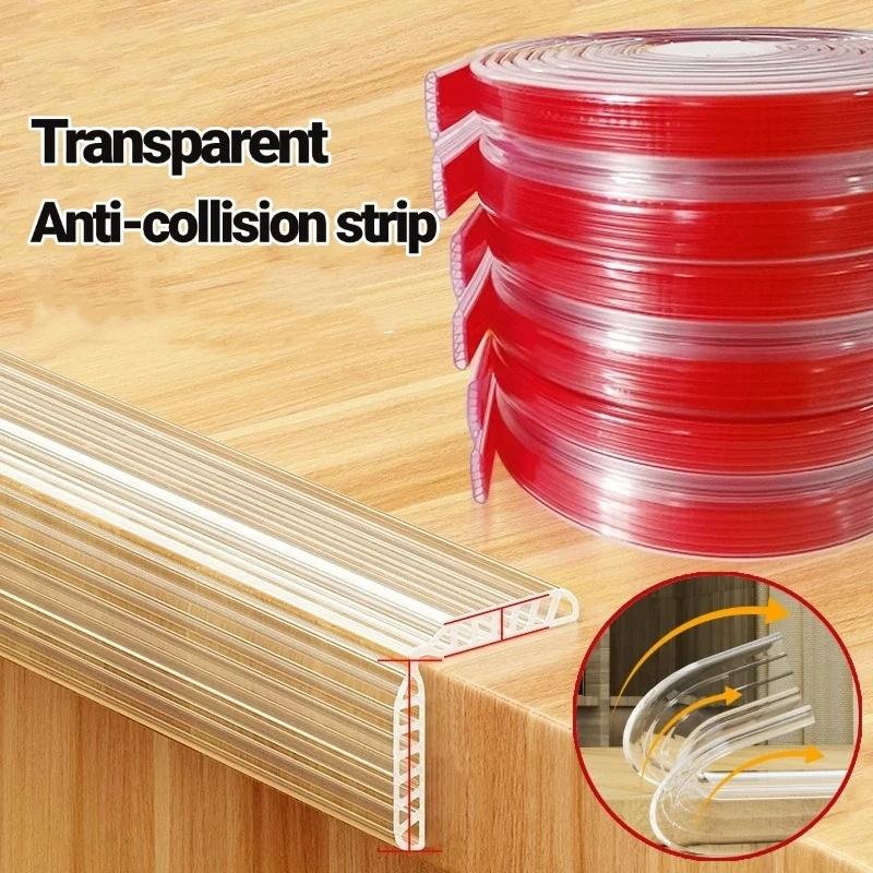 1PC 2m/78.74in Transparent Anti-collision Strip Table Edge Protection Strip Furniture Corner Protection Bumper Tape