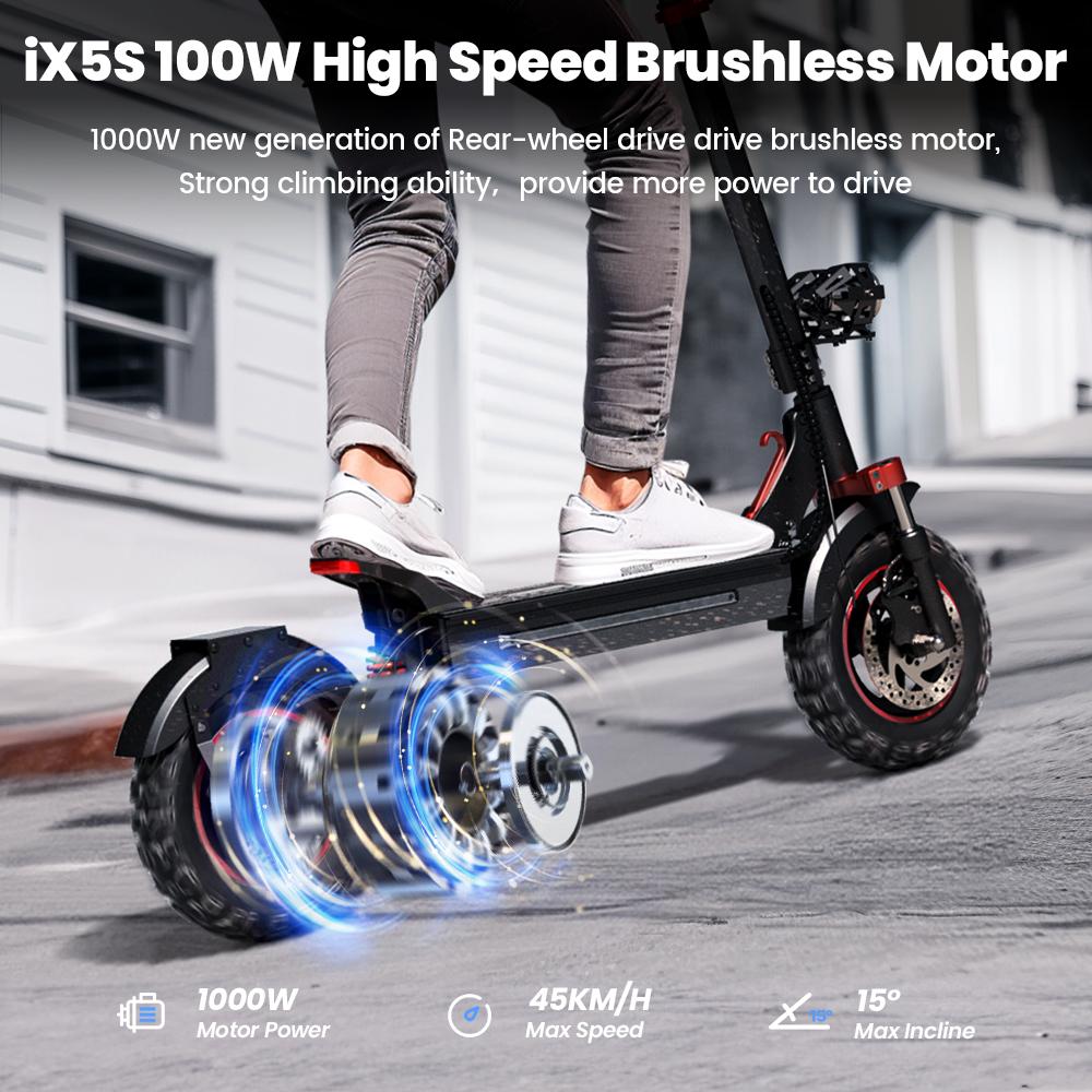 iScooter iX5S Electric Scooter 1000W 15Ah 11'' Off-Road Pneumatic Tires speed 25KM/H 60-65KM Range Adult Electric Scooters