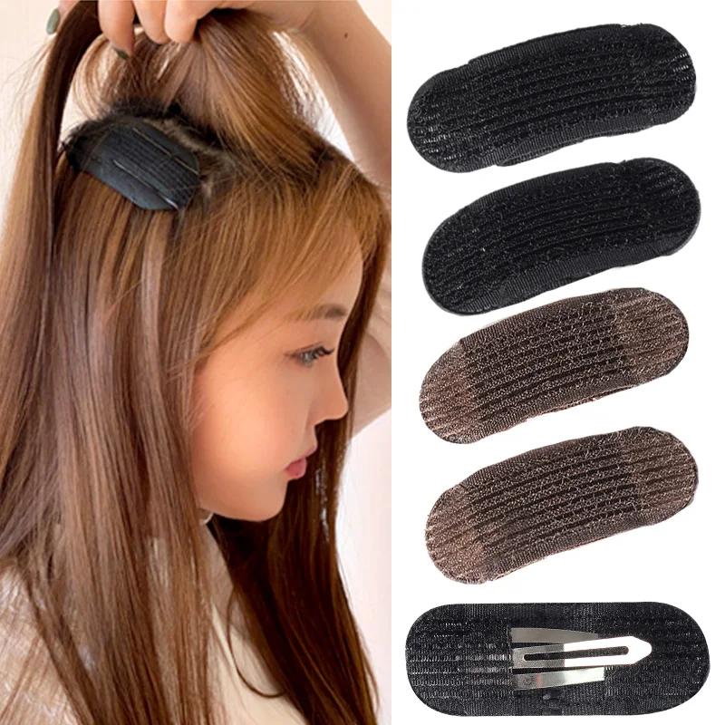 2/4 STÜCKE Puff Haar Kopfkissen Haarspangen Unsichtbares Volumen Haarbasis Flauschiger Schwammclip Dutt DIY Haarstyling-Werkzeug für Frauen Mädchen