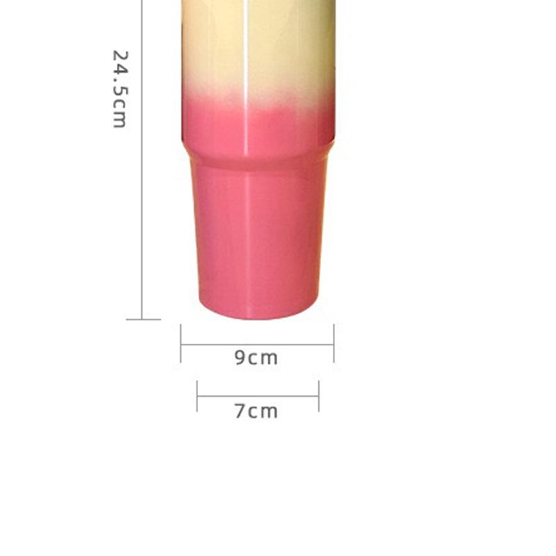 800ML Büyük Kapasiteli Açık Hava Pipetli Yalıtımlı Kupa Araba Paslanmaz Çelik Kupa Degrade Renkli Açık Hava Yürüyüş Spor Kupası