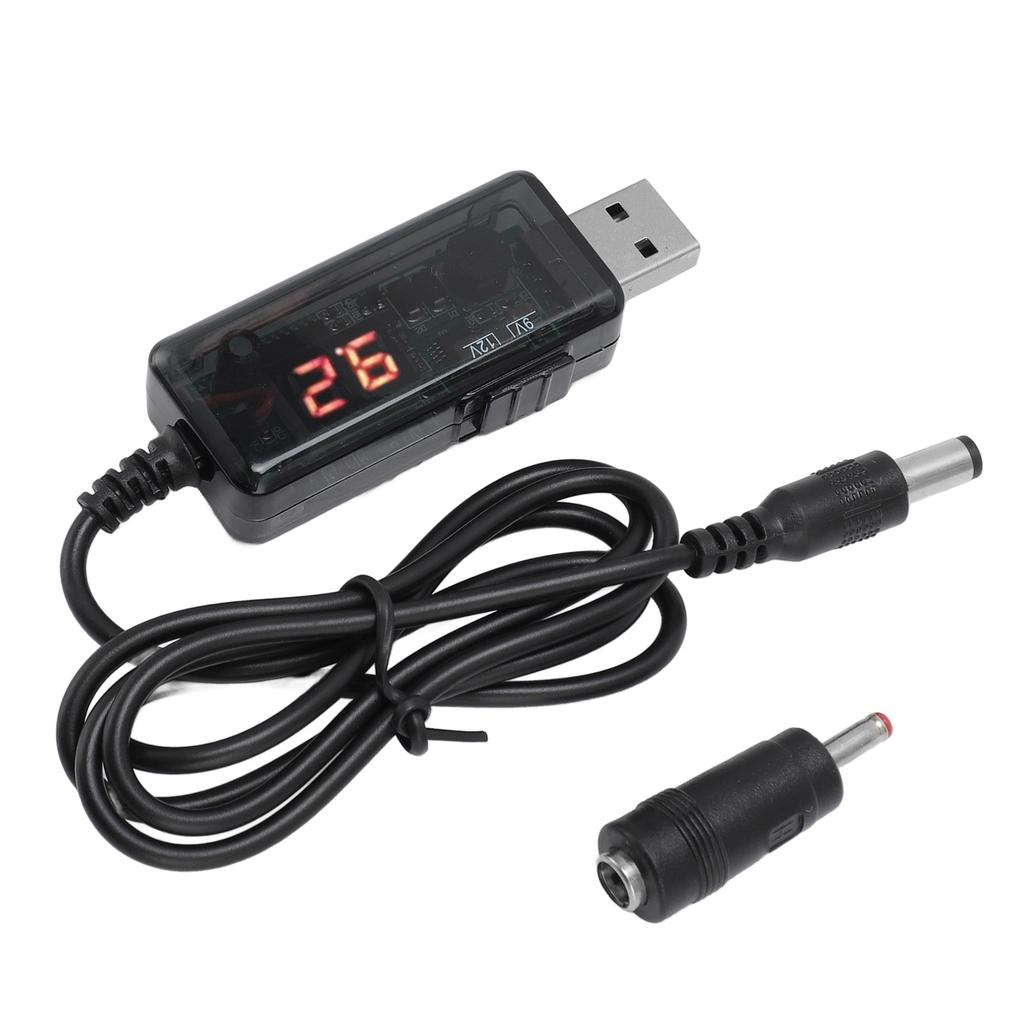 Power Bank Router Cord 9V 12V HD Digital Display USB Power Bank Router Boost Cable for Optical Modem