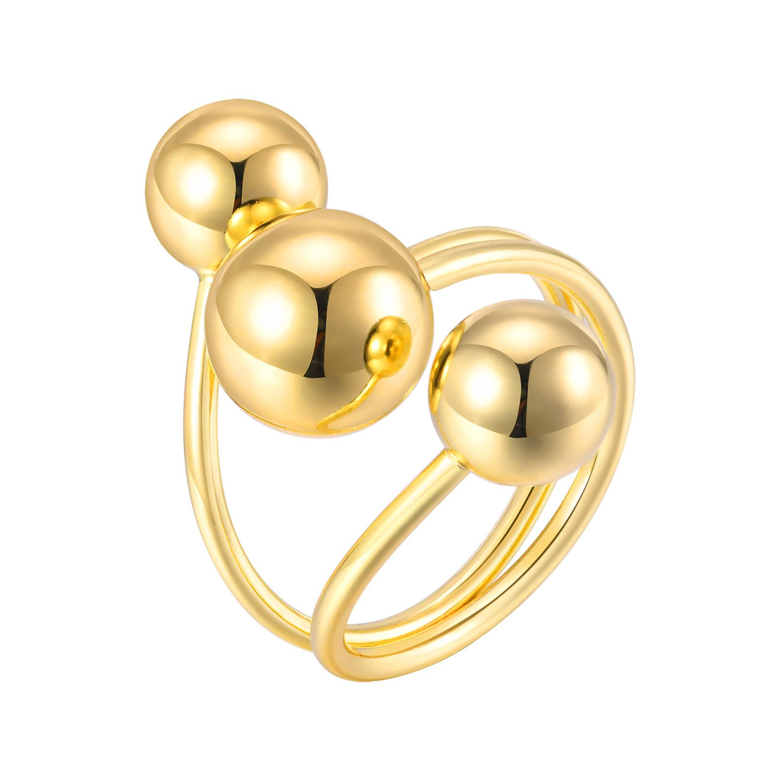 

Open Balls Statement Ring for Women ,Layered Round Beaded Ball Wrap Finger Rings,Geometric Minimalist Jewelry