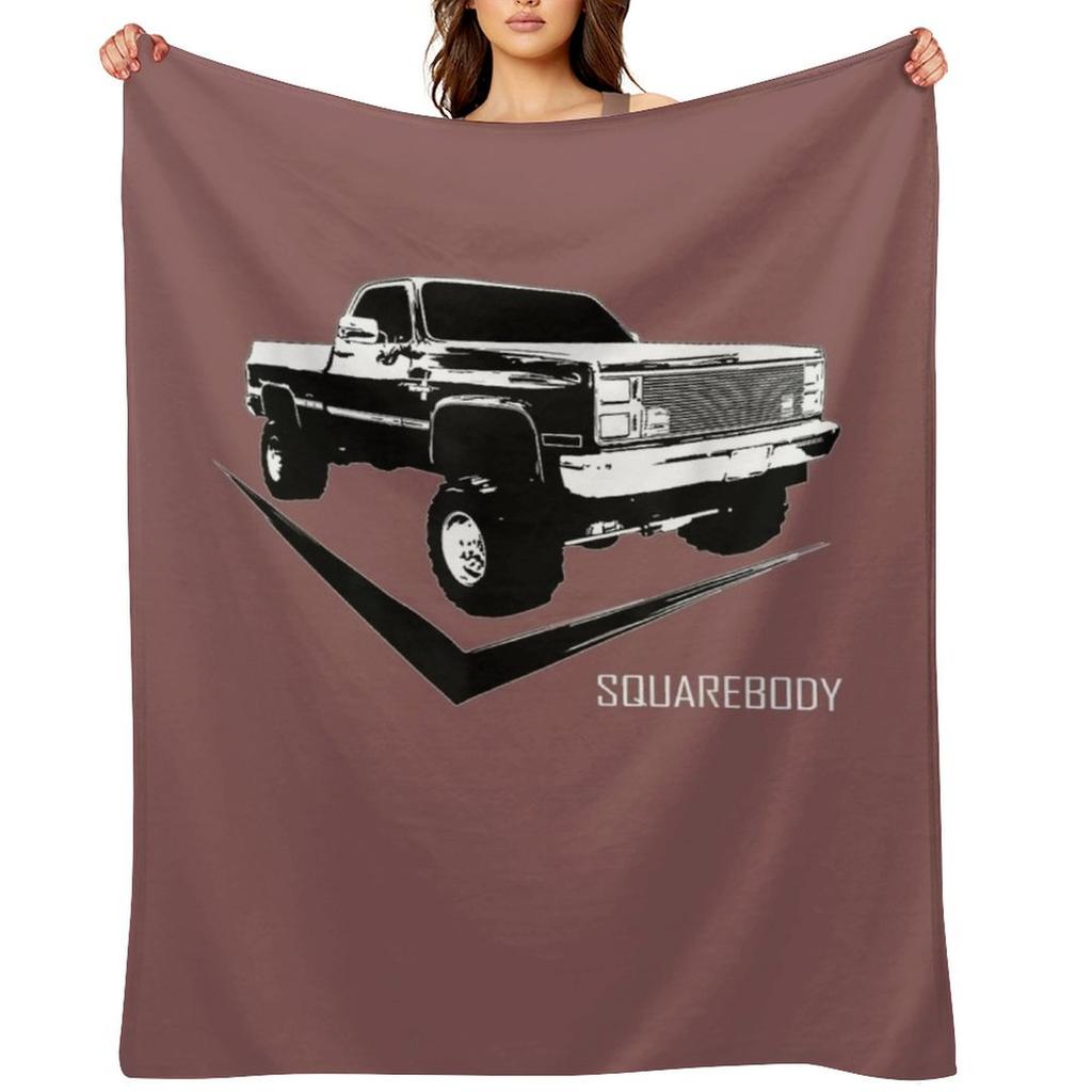 Classic Square Body Truck Squarebody Throw Blanket Cute Decorative Beds Weighted Heavy Blankets