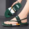 Fashion Summer New Slippers Men Flip Flops Beach Sandals Non-slip Casual Flat Shoes Slippers Indoor House Shoes for Men Outdoor Slides
