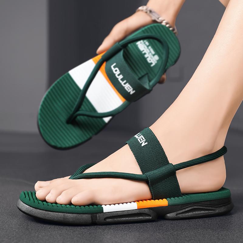Fashion Summer New Slippers Men Flip Flops Beach Sandals Non-slip Casual Flat Shoes Slippers Indoor House Shoes for Men Outdoor Slides