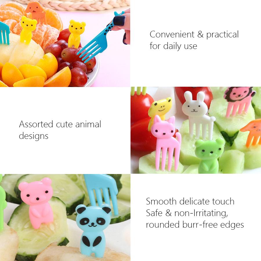 10Pcs Animal Food Picks Mini Forks, Cute Fruit Fork Bento Box Bento Accessories for Lunch Box Decoration