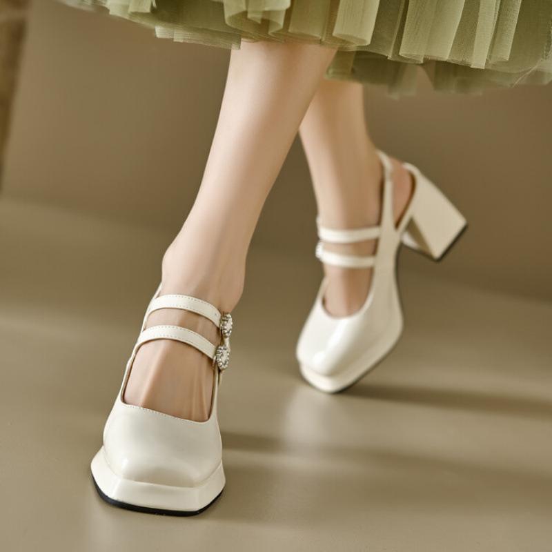 Summer Women's Roman Sandals Platform Waterproof Platform European and American Large Size Square Head Buckle Bag and New High-heeled Sandals Women