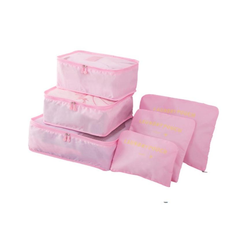Qx Oxford Cloth Travel Storage Bag Suitcase Set Of 6 For Clothes And Underwear