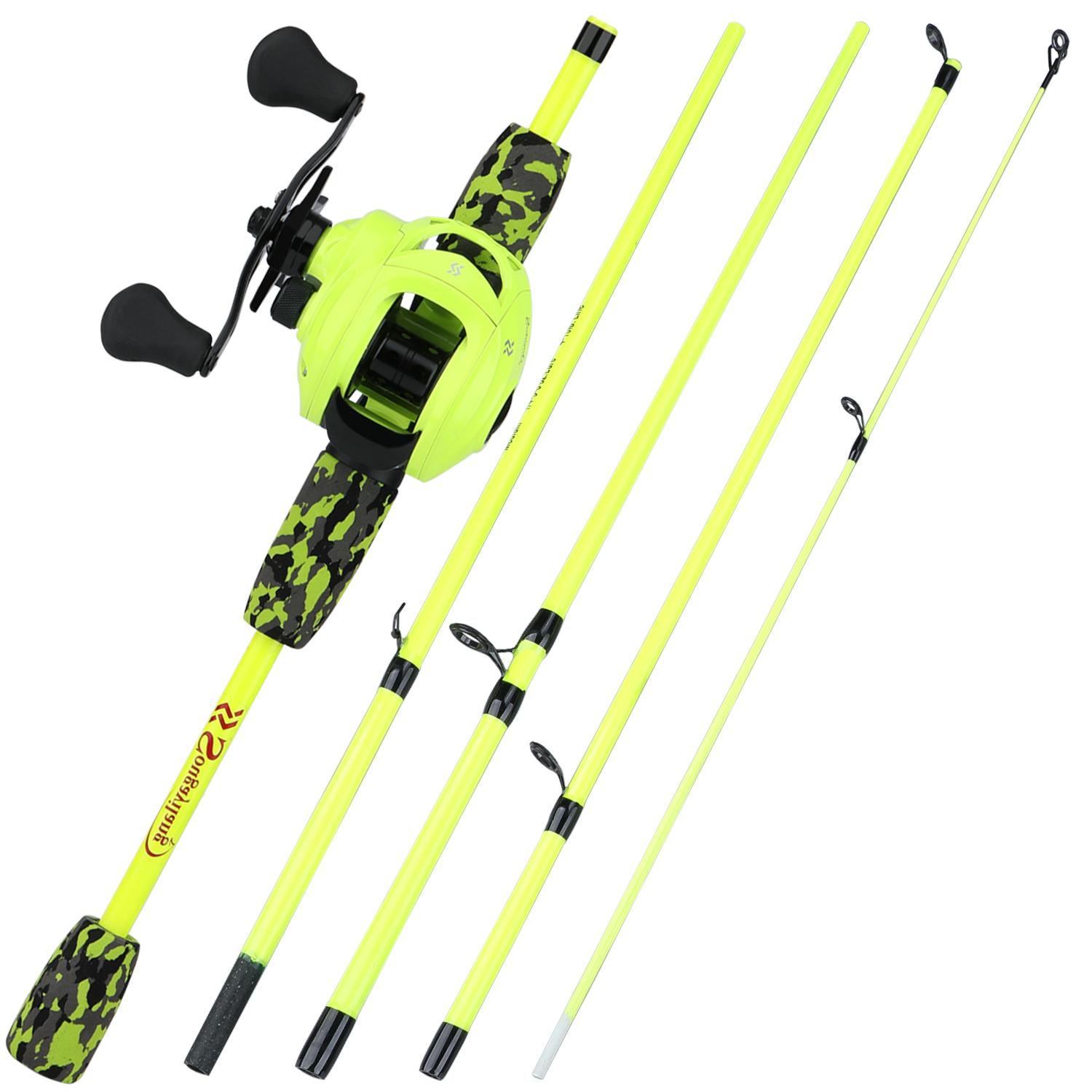 

Sougayilang новая комбинированная катушка для удочки, портативная, 5 секций, удочка для приманки 170 см и набор катушек для приманки 17 + 1BB Left hand зелёный