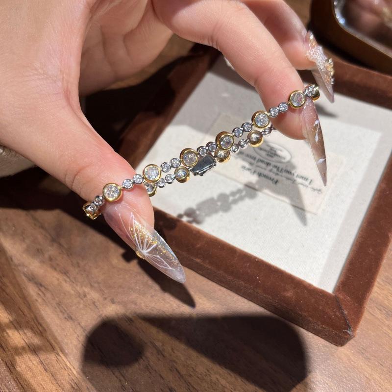 Flash Gold Gradual Change Bubble Bracelet Women'S High Sense Temperament Luxury Style Lady Heavy Luxury Jewelry