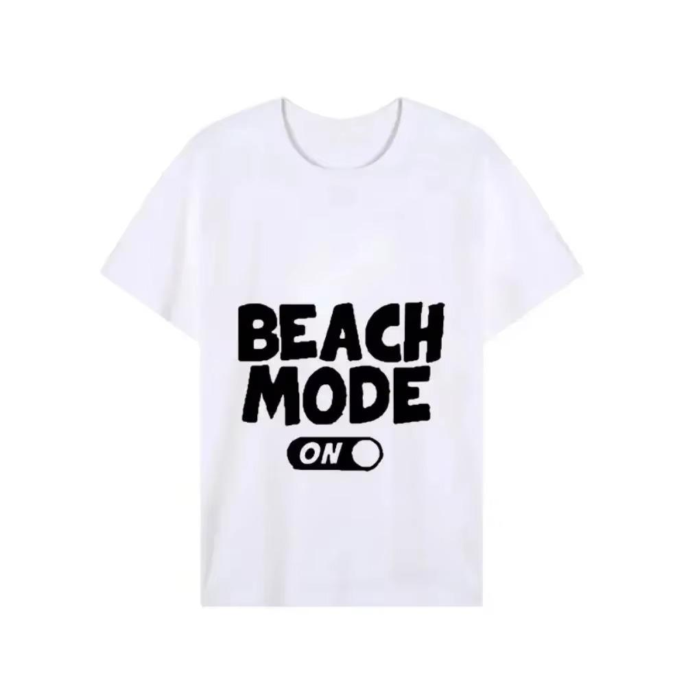 Men'S Tees Shirts Beast Mode on Print Funny Design Tshirt Short Sleeve Vacation Tops Male Women T-shirt Oversize Summer Clothes