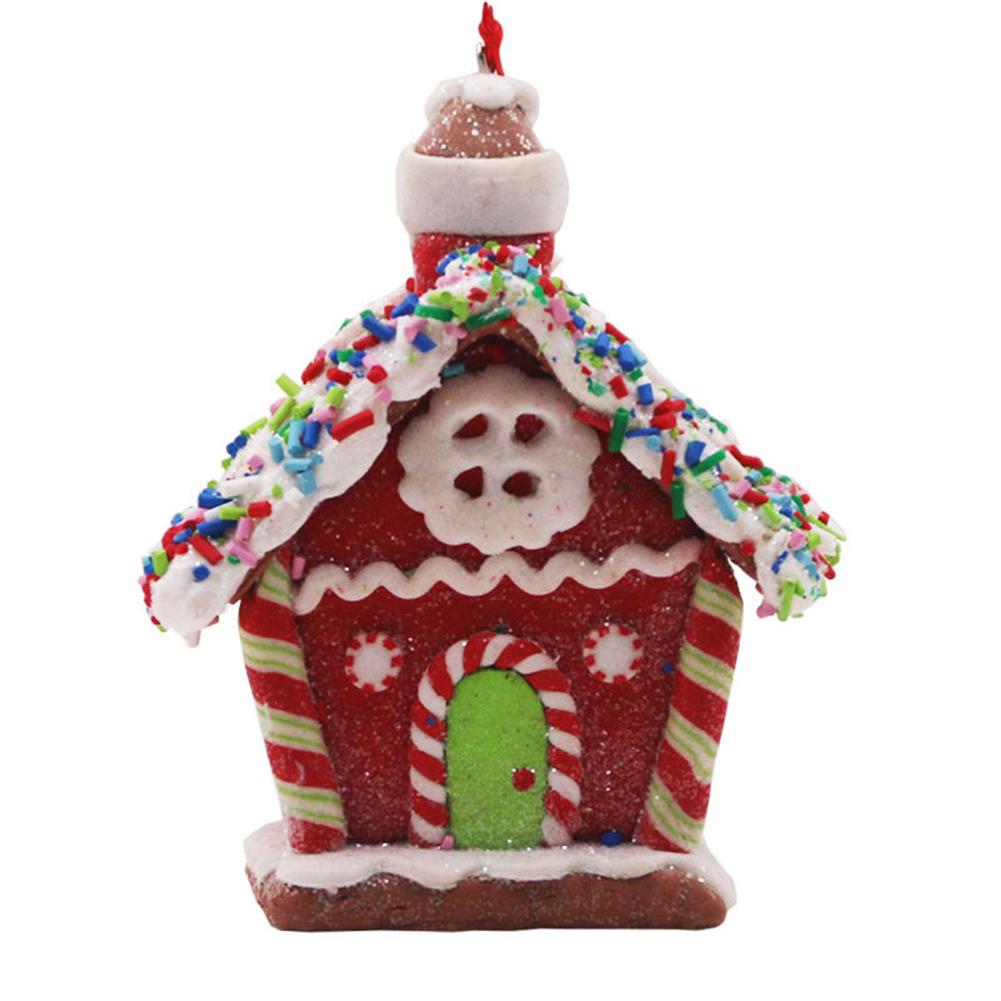 Festive Gatherings Christmas House Pendant Festive Ornament Charming Clay House Ornament 8*8*8cm Delightful Addition