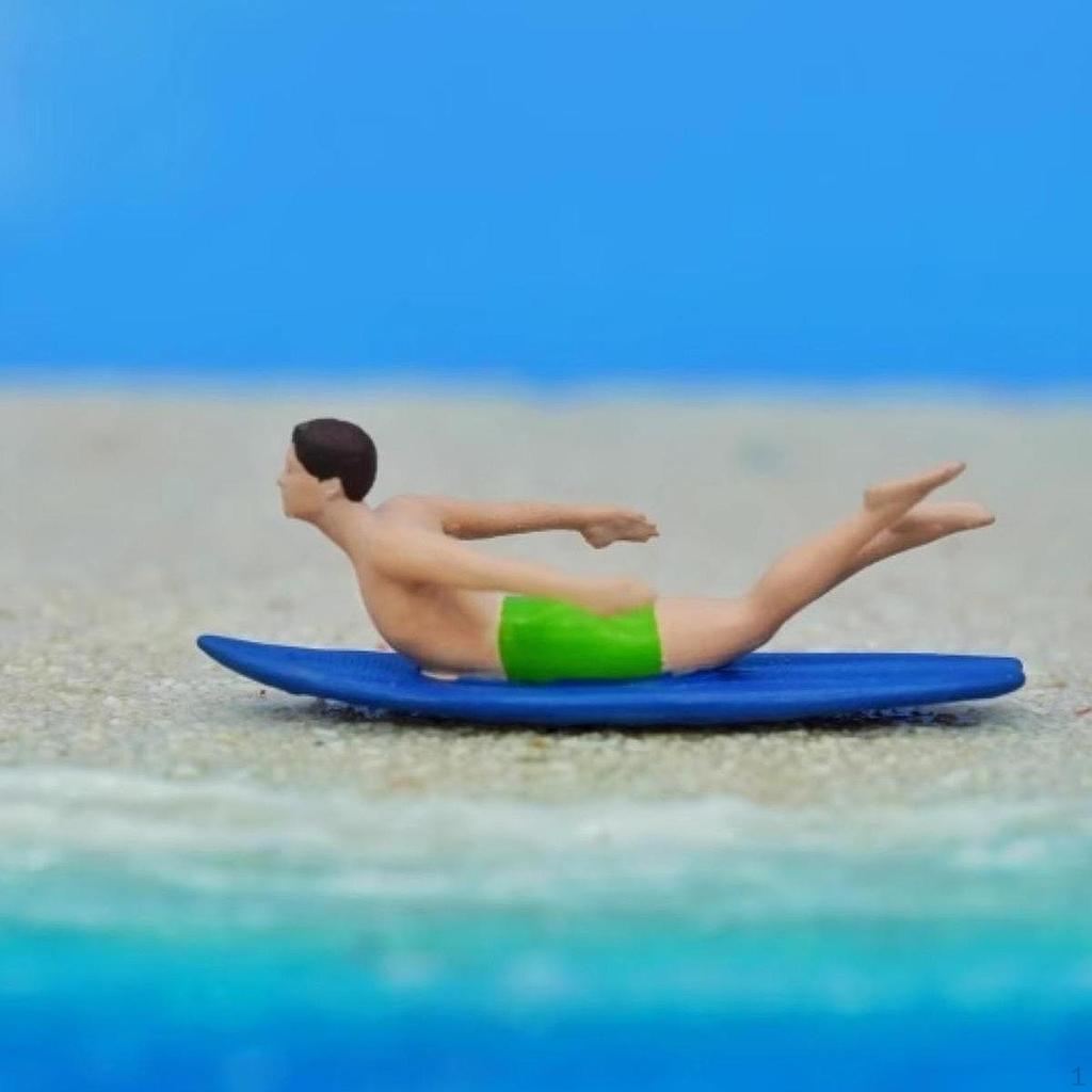 1/64 Miniature Surfing Figure Figurine Desk Decoration Photography Props Collection Tiny