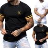 O-Neck Short Sleeve Thin Men T-shirt Summer Letter K Print Sport Tee Shirt Streetwear